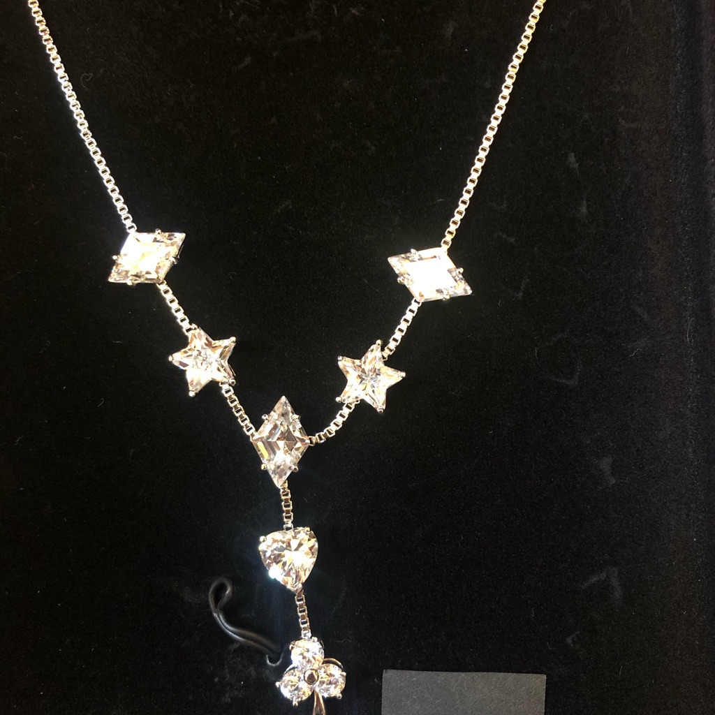 Suzanne Somers Cubic Zirconia Lariat Necklace 75$